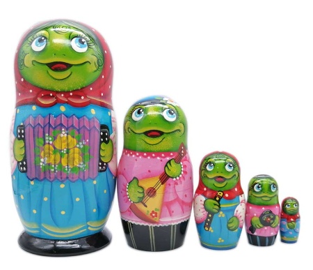 картинка Матрешка "Лягушка" 16 см. 5 мест арт. 5636222 матрешки