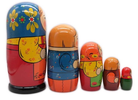 Матрешка Сергиево-посадская 5 мест 17 см. арт. 393372