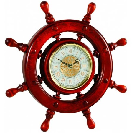 ШЧСТ-С02 Штурвал сувенирный, часы (8 ручек) арт. ШЧСТ-С02 купить