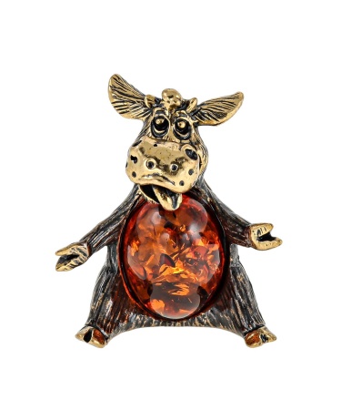 Фигурка из латуни Бык обнимашки 25х30 мм. арт. 2710