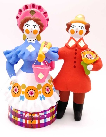 Дымка "Парочка деревенская" 16см арт. 817639 Дымка "Парочка деревенская" 16см арт. 817639