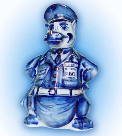 ШТОФ ДРАКОН Гжель с золотом  185*230*300 мм. арт. 5865322