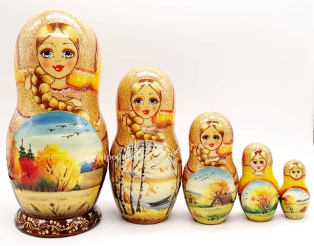 Матрешка осень 19 см. 5 мест арт. 54742213