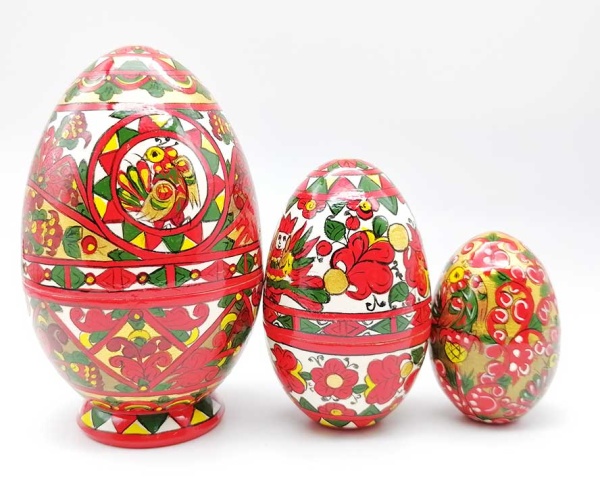 Мезенская роспись. Пасхальные яйца 11х7 см. арт. 676766204