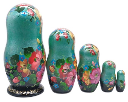 Матрешка Тверская "Изумрудная" 16 см. арт. 786332