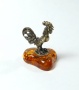 Фигурка из латуни с янтарем Золотой петушок арт. 1010