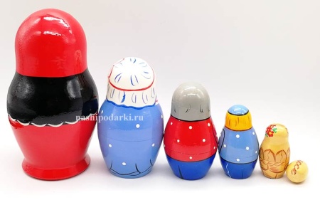 картинка Матрешка красная шапочка 6 мест 16 см.арт. 999099 матрешки