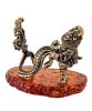 Фигурка из латуни с янтарем Старик с неводом Большой 65х55 мм. арт. 1625