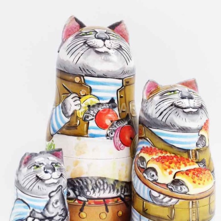 Матрешка авторская "Котик" 3 места арт. 6329675  Матрешка авторская "Котик" 3 места арт. 6329675