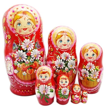 Матрешка авторская  клубничка 7 мест 22см арт. 876298
