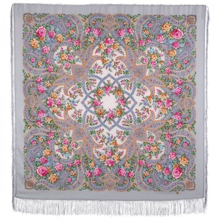 Павлопосадский платок «В МИРЕ ЛЮБВИ» 1674-15 