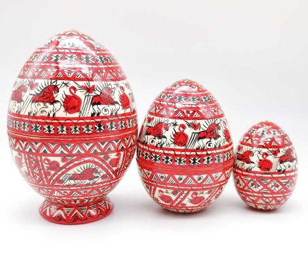 Мезенская роспись. Пасхальные яйца 10х7 см. арт. 609009204 Мезенская роспись. Пасхальные яйца 10х7 см. арт. 609009204