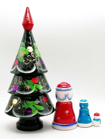 Елочка матрешка 4 места 26 см. арт. 72567