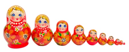 Матрешка маленькая 10 мест 6.5 см арт. 776433