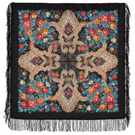 картинка Павлопосадский платок "Нежные чувства" 89 см. 1687-18 магазин подарков