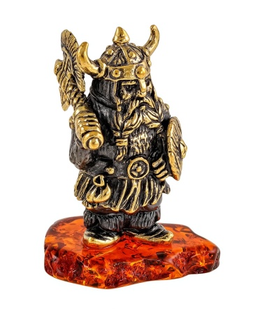 Фигурка из латуни с янтарем Викинг 2146
