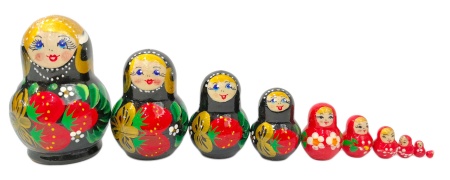 Матрешка 10 мест 6.5 см арт. 8643399