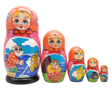 Матрешка Матрешка сказки "Золотая рыбка" 18 см. 5 мест арт. 583422 русских сувениров  Матрешка Матрешка сказки "Золотая рыбка" 18 см. 5 мест арт. 583422 русских сувениров