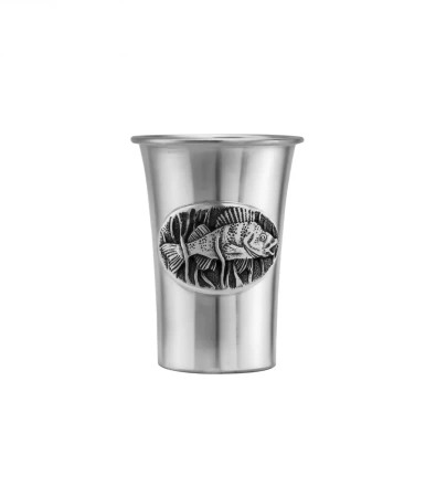 Стопка "Окунь" посеребренная полированная с чернением Артикул: КМ174СТ06 