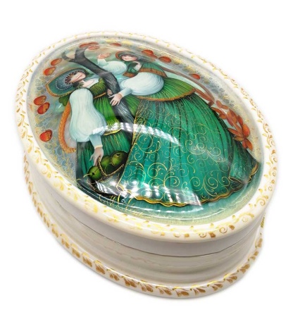 Шкатулка авторская, двойная ракушка "Яблоня"  12х16 см. арт. 8696322