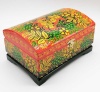 Шкатулка деревянная с бархатом "Хохлома" 17х11х9 см. арт. 964633