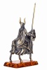 Фигурка из латуни с янтарем рыцарь на коне с копьём 65х118 мм. арт. 604