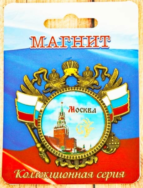 картинка Магнит-герб "Москва" (Спасская башня), 6 х 6 см арт. 3464060 магазин 