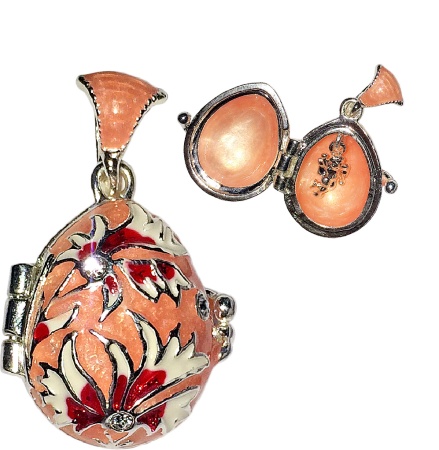 Кулон "Васильки" открывающийся розовый 2 см. арт. 1214008008