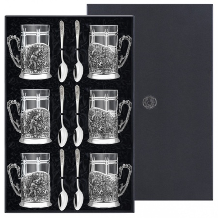 Набор из 6 подстаканников "Медвежья охота"   