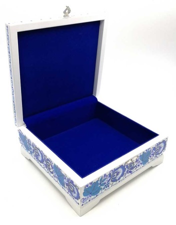Шкатулка под гжель "Тройка"  17х17х8 см. арт. 52879
