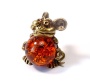 Фигурка из латуни с янтарем Мышонок арт. 141