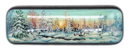 Шкатулка "Пейзаж зима" 17х6 см. арт. 584622