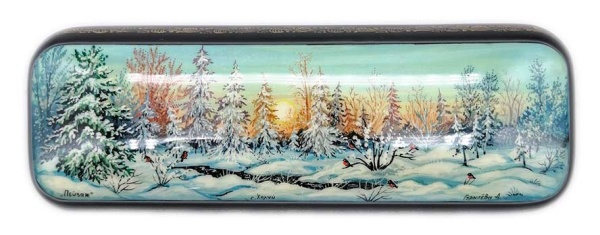 Шкатулка "Пейзаж зима" 17х6 см. арт. 584622