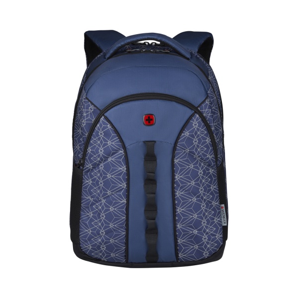 Рюкзак WENGER 16'', синий со светоотражающим принтом, полиэстер 1680D, 35x27x47 см, 27 л 
