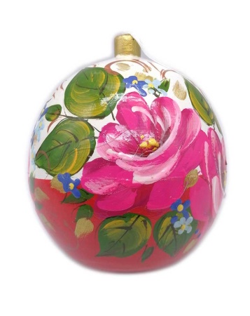 Елочный шар деревянный 9 см. арт. 686324