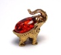 Фигурка из латуни с янтарем Слон с кабошоном арт. 1558 Фигурка из латуни с янтарем Слон с кабошоном арт. 1558