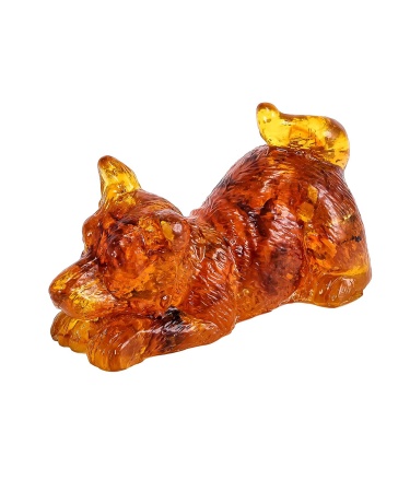 Собака Элтон Янтарный 65х35 мм. арт. 1395 Собака Элтон Янтарный 65х35 мм. арт. 1395
