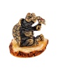 Фигурка из латуни с янтарем Черепаха Тортилла с цветочком 45х45 мм. арт. 1942