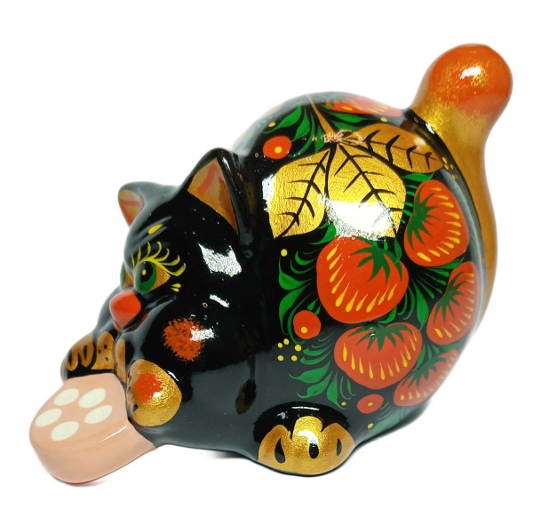 кот с колбасой хохлома 11х8 см. арт. 87664322