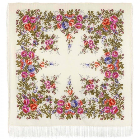 Павлопосадский платок «Нежность утра» 1594-2 