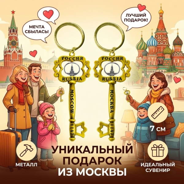  Брелок "Ключ от Москвы" арт. 8944221 магазин сувениров Наши подарки