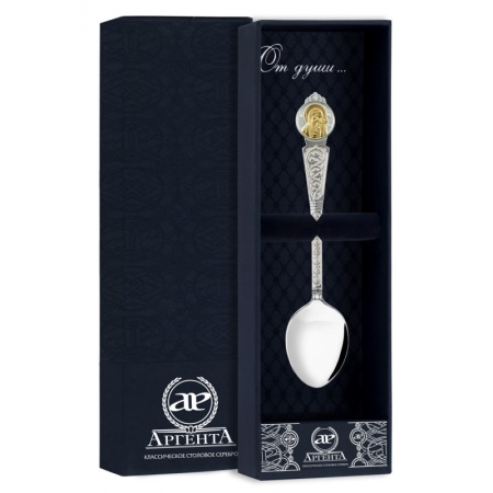 Ложка "Казанская Божья Матерь" с позолотой  Артикул: 272ЛЖ00002, Ф2440101, магазин 