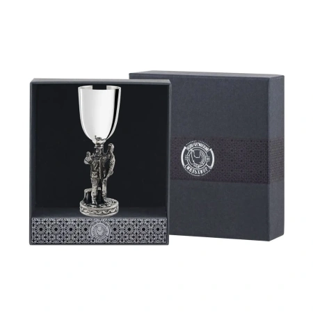 Рюмка "Рыбак" посеребренная полированная с чернением в футляре Артикул: КМ718РМ06/8 
