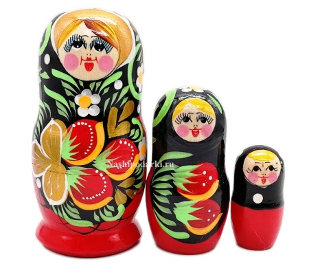 Матрешка подешевле хохлома 10 см 3 места арт. 665544