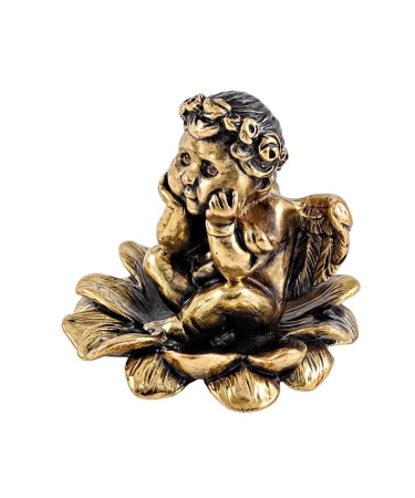 Фигурка из латуни Ангел на цветочке без подставки арт. 2050.1