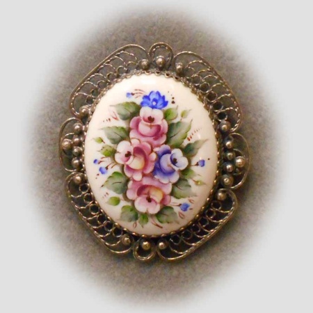 картинка Ростовская финифть Брошь арт. 1118444  картинка Ростовская финифть Брошь арт. 1118444