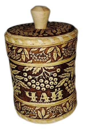 Туес под чай 10х9см арт. 8763432 картинка Туес под чай 10х9см арт. 8763432 магазин русских сувениров  Наши подарки