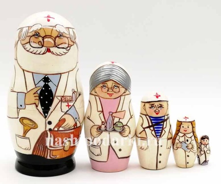 Матрешка "Врач" 10 см. 5 мест арт. 8176534