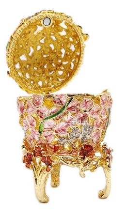 Яйцо Фаберже цветы 10 см. арт. 256448 