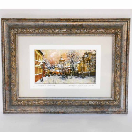 Гравюра на перламутре "Старая Москва" 21х28см Арт. 290119162